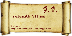Freismuth Vilmos névjegykártya